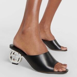 Gucci interlocking G heel sandals mules size 38.5